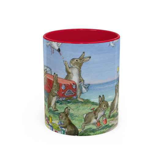 Seaside Bunny Red Mug