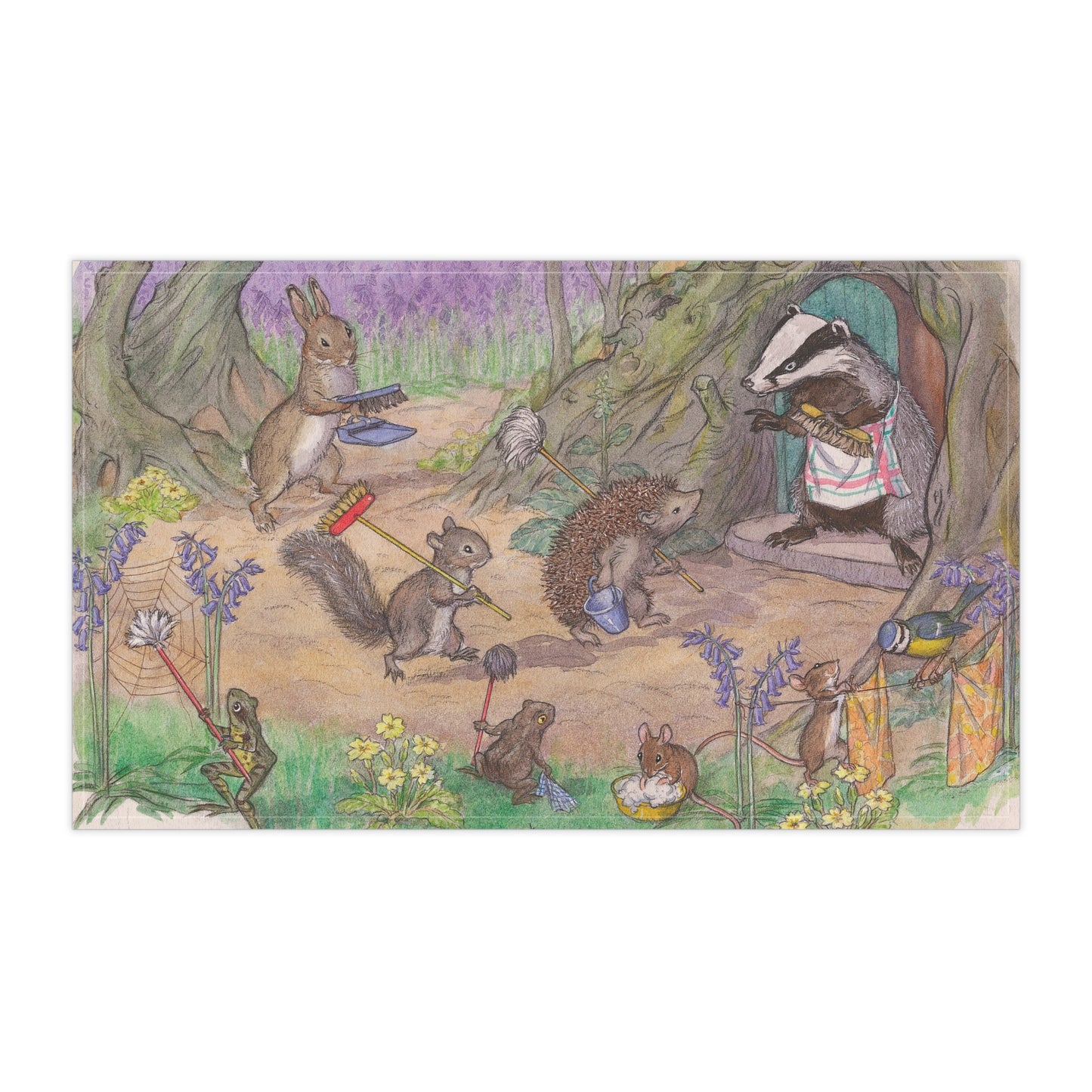 Badger's Spring Clean Tea Towel