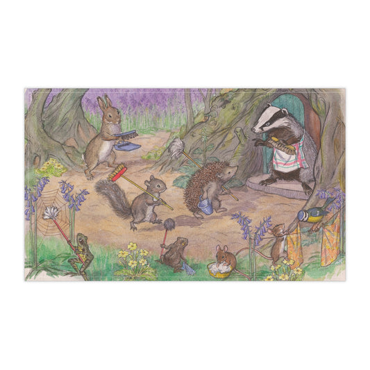 Badger's Spring Clean Tea Towel
