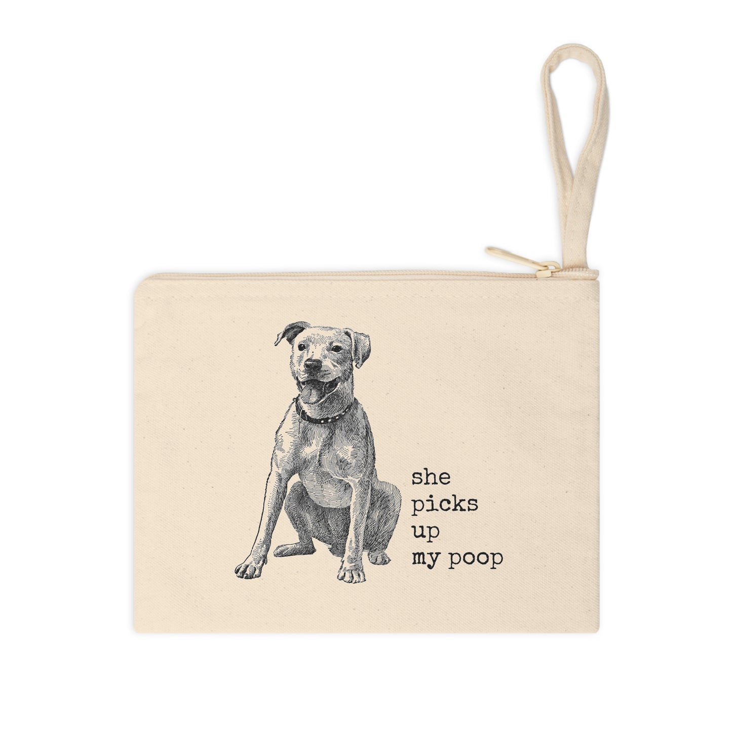Canvas zip bag - she picks up my poop