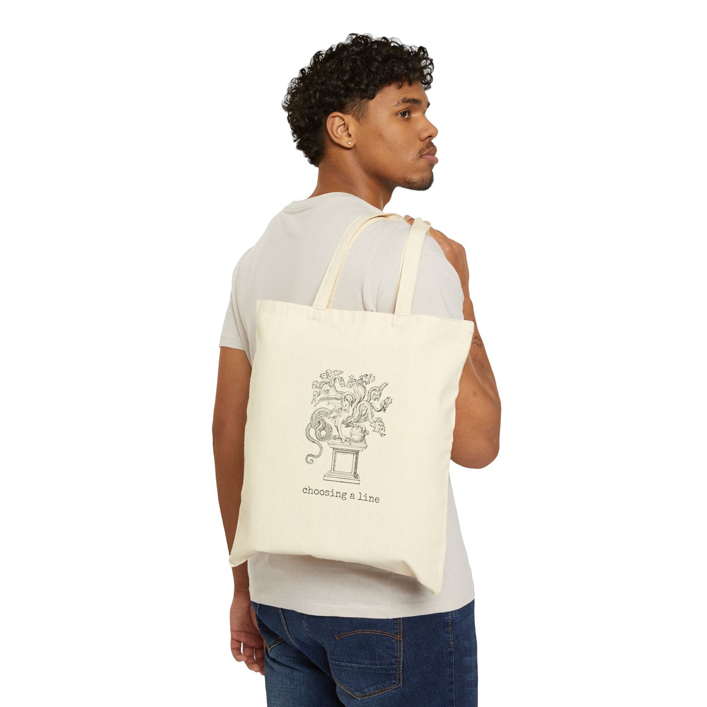 Cotton Canvas Tote Bag - choosing a line