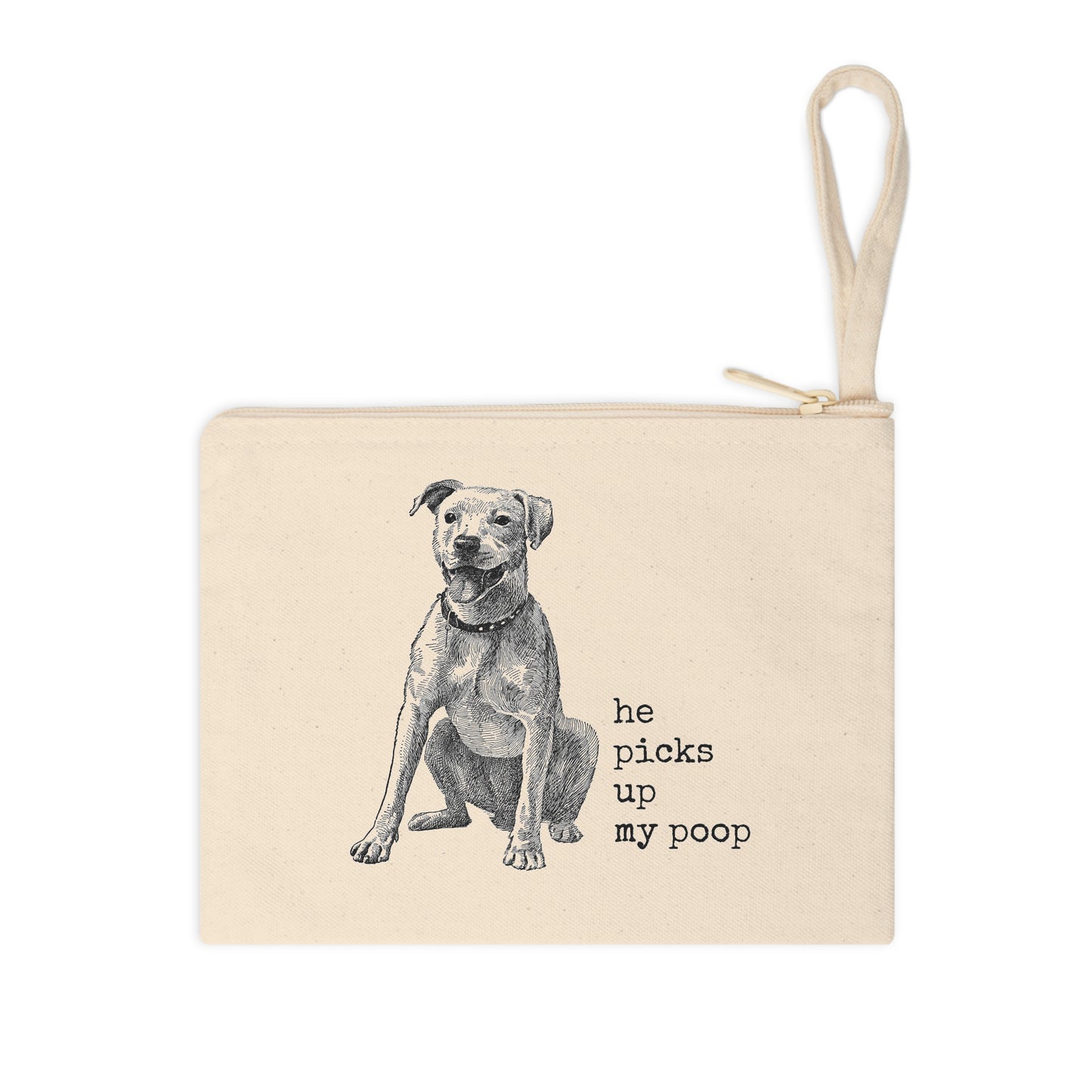 Canvas zip bag - he picks up my poop