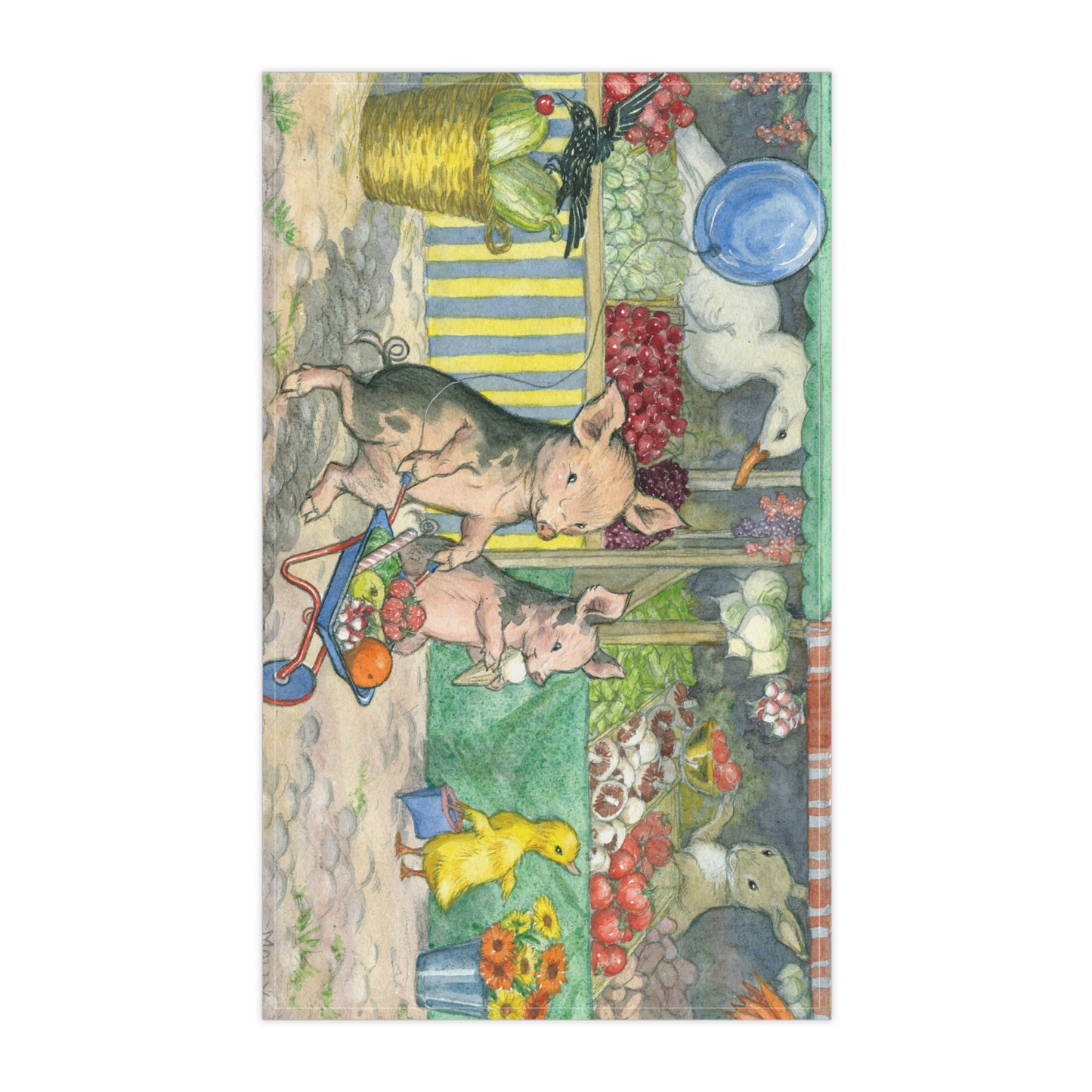 Market Pigs Tea Towel