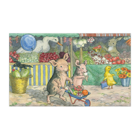 Market Pigs Tea Towel
