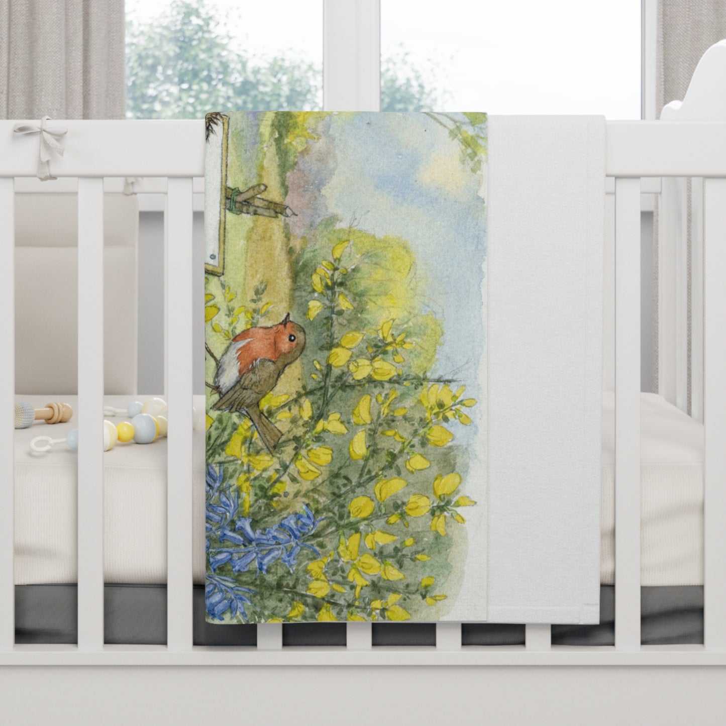 Painting Hedgehog Baby Blanket - Soft fleece