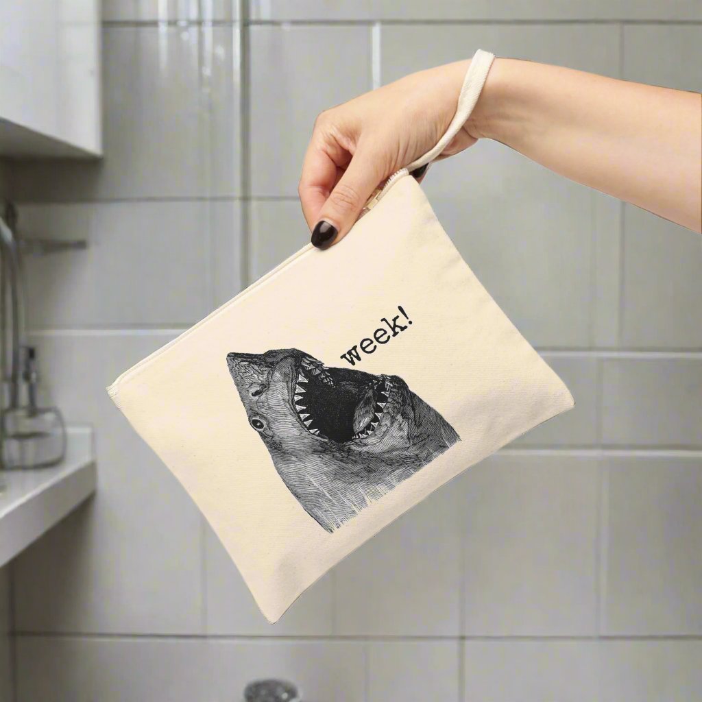 dear aunt flow rude period menstruate monthly tampon sanitary pad funny illustration Victorian canvas zip bag pouch tote mini purse suitcase rucksack carry organize store storage office work home house lady woman funny humor cotton canvas gift present 