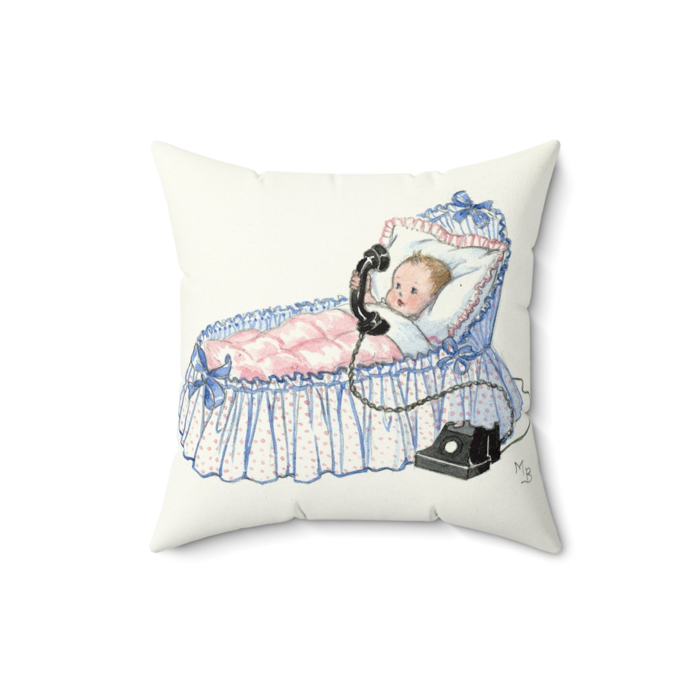 Faux suede pillow - Baby Phone Call