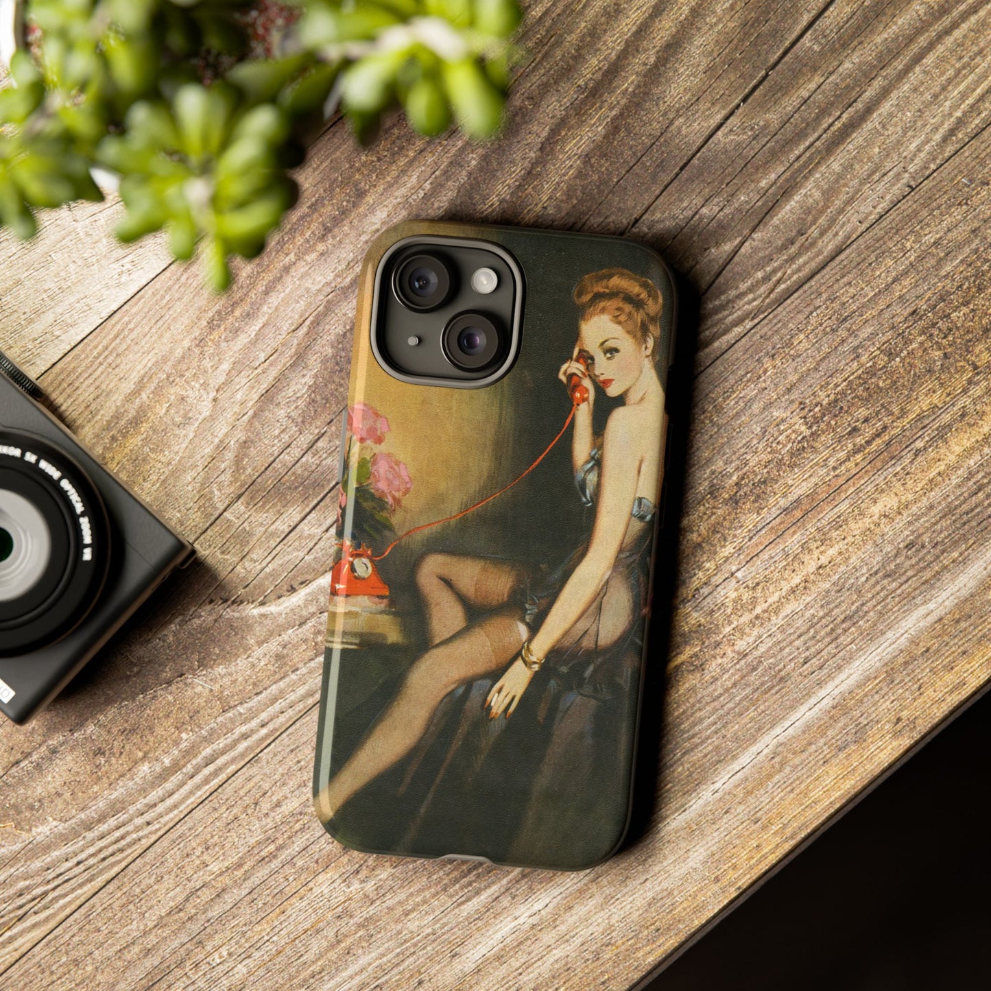 iPhone 15 Case - Pin Up, Black Negligee