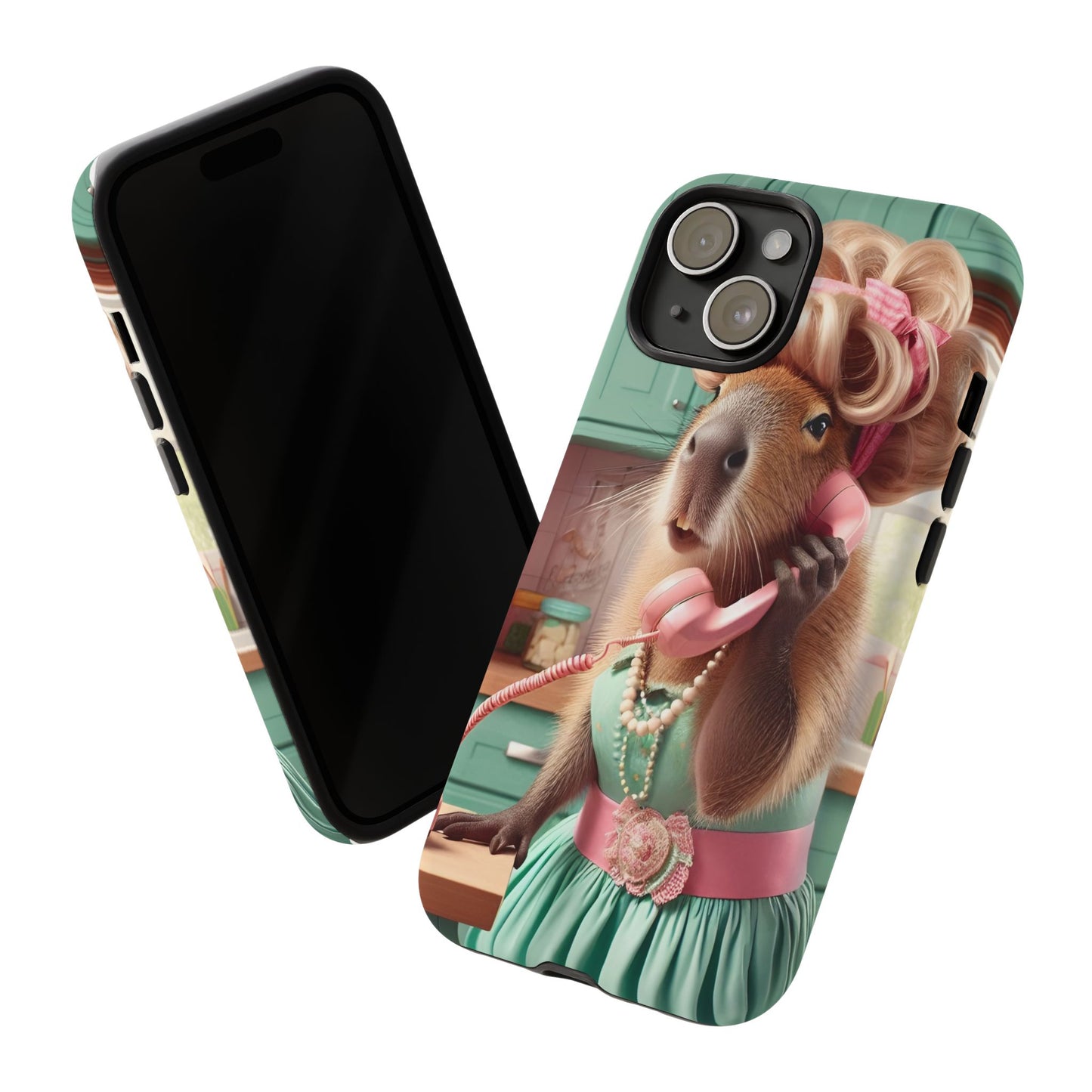 iPhone 15 case - 50's Housewife Capybara design