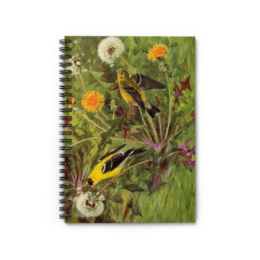 Spiral Notebook - Finches and dandelions