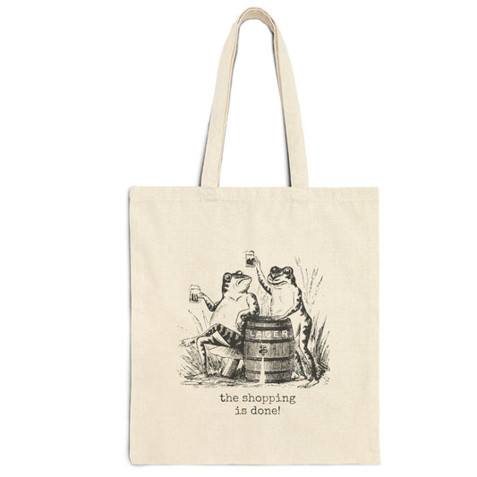 frog toad drinking celebrate barrel drink toast shopping list wish list basics tote bag  saying word cotton canvas Victorian illustration funny humor gift present carry food groceries grocery store reusable practical purse shopping woman man strong rucksack large 