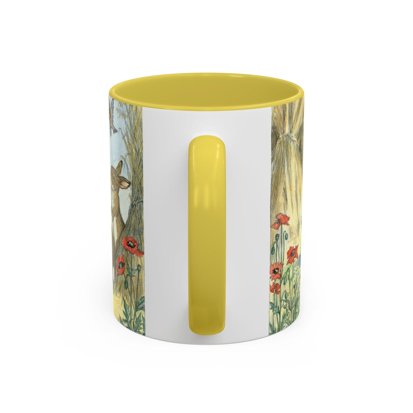 Chicken and Chicks Picnic Yellow Mug