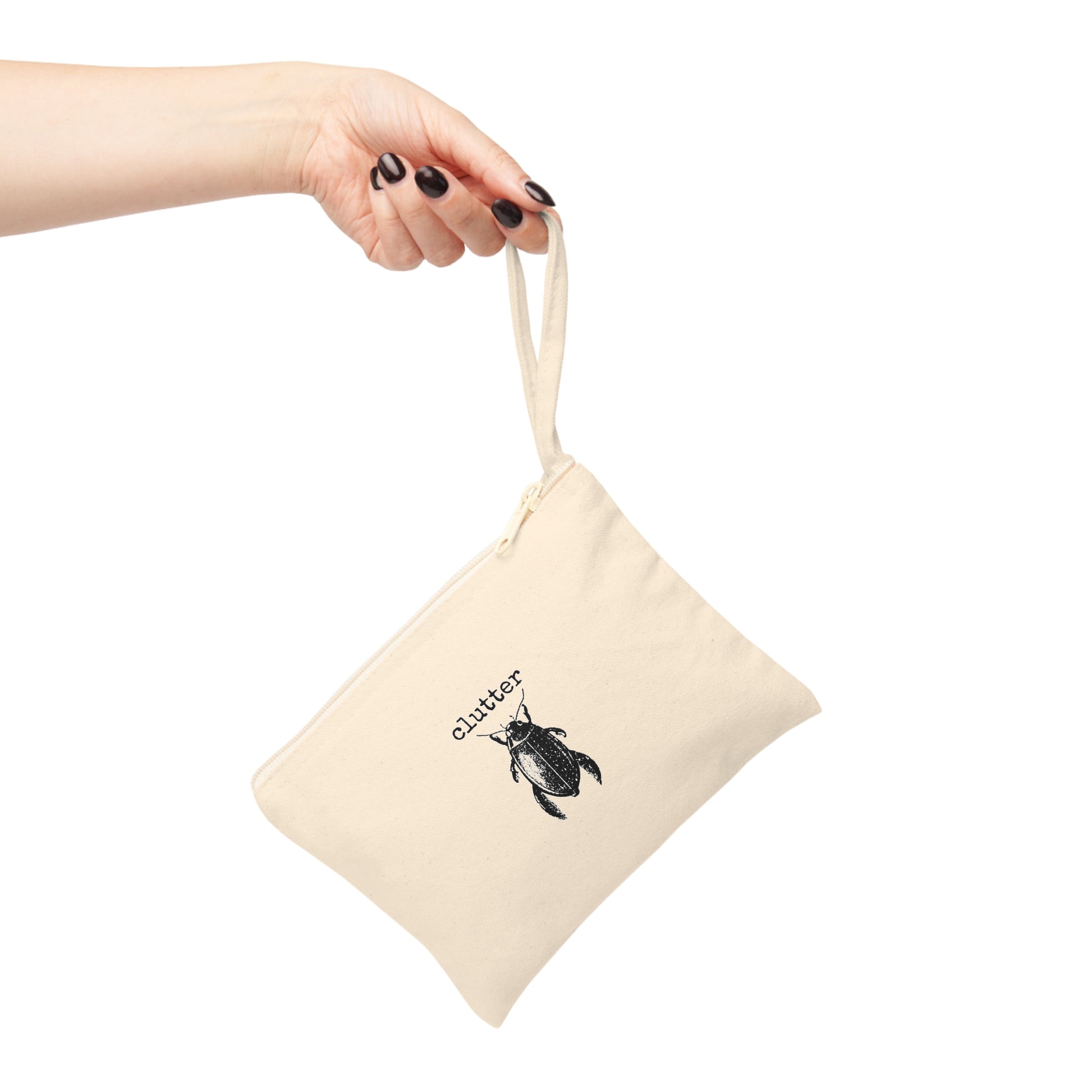 clutterbug bug clutter funny illustration Victorian canvas zip bag pouch tote mini purse suitcase rucksack carry organize store storage office work home house lady woman funny humor cotton canvas gift present 