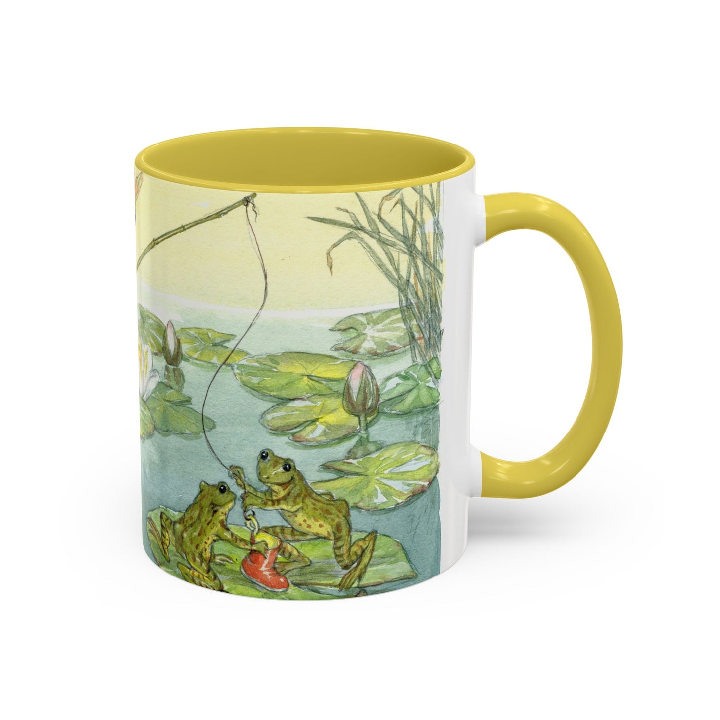 Naughty Frogs Yellow Mug