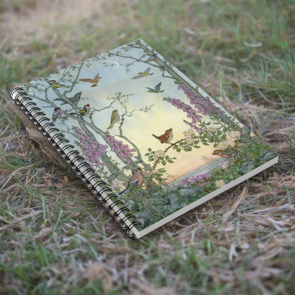 bird foxglove flower art Molly Brett roses note book journal journaling organize thought lined paper