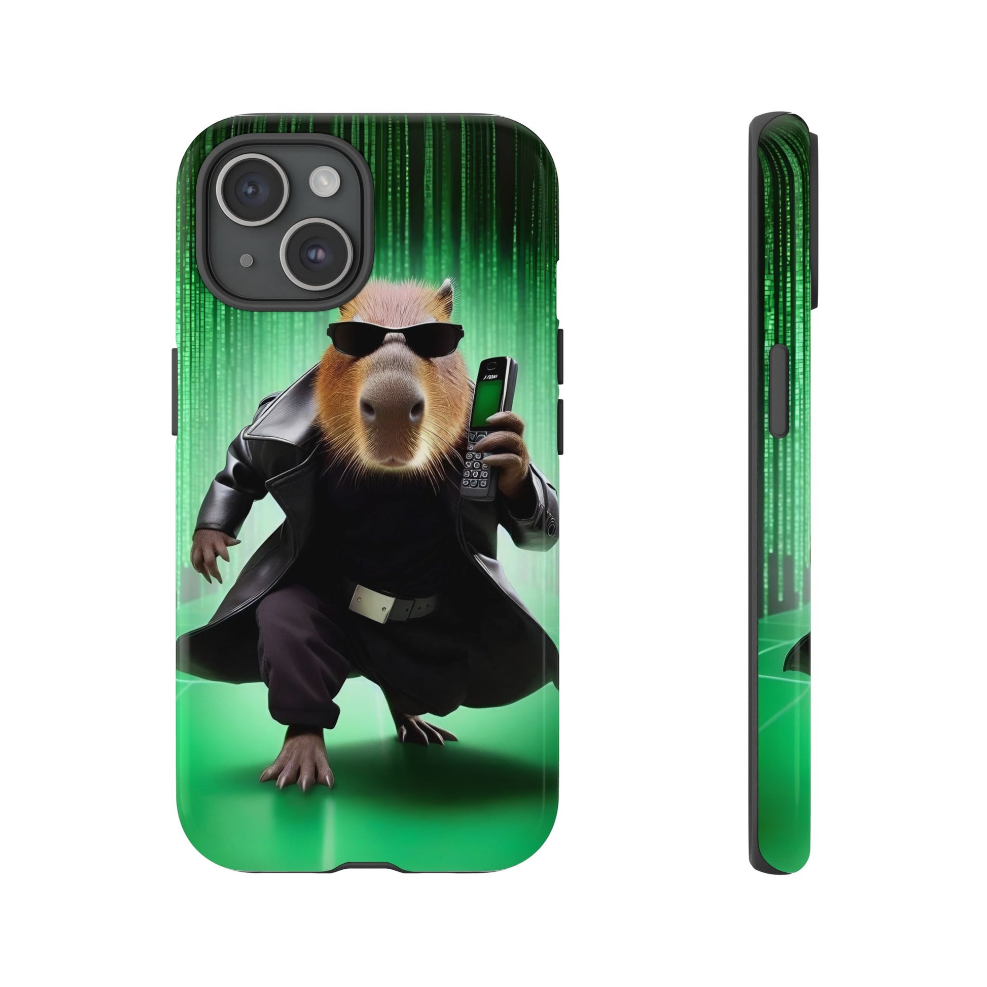 iPhone 15 Matrix Capybara Case - Sci-Fi Animal Phone Protection Woollyworths iPhone 15 Matrix Capybara Case - Sci-Fi Animal Phone Protection Woollyworths