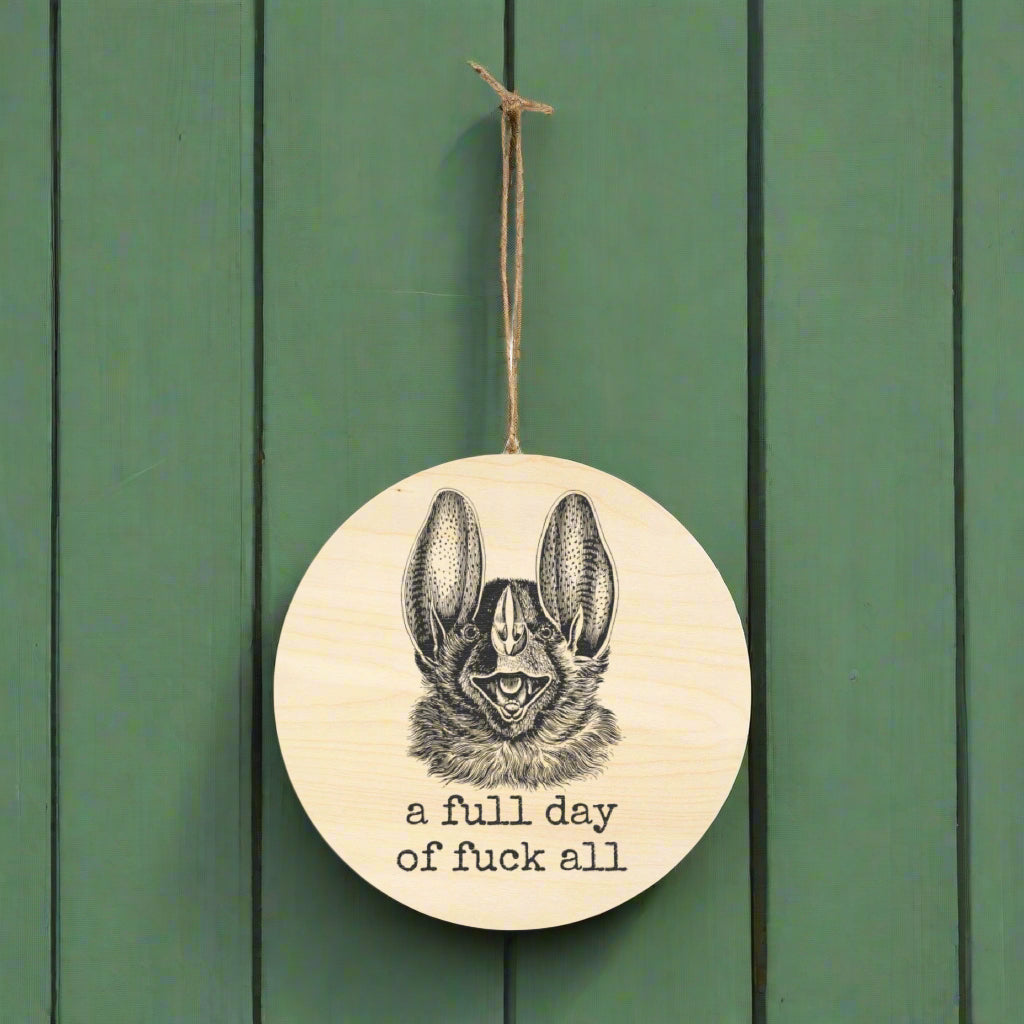 Wooden Sign - a full day of fuck all