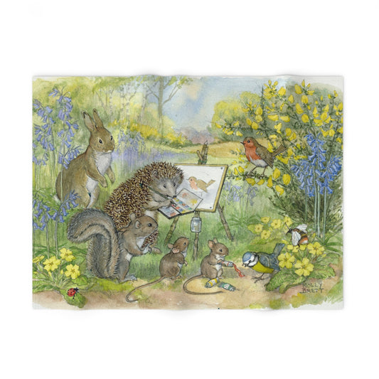 Painting Hedgehog Baby Blanket - Soft fleece