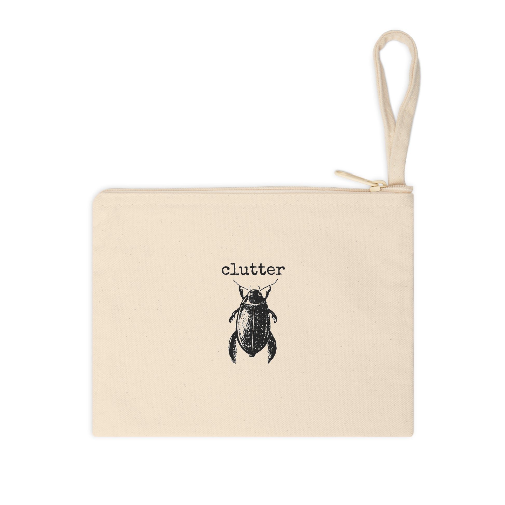 clutterbug bug clutter funny illustration Victorian canvas zip bag pouch tote mini purse suitcase rucksack carry organize store storage office work home house lady woman funny humor cotton canvas gift present 