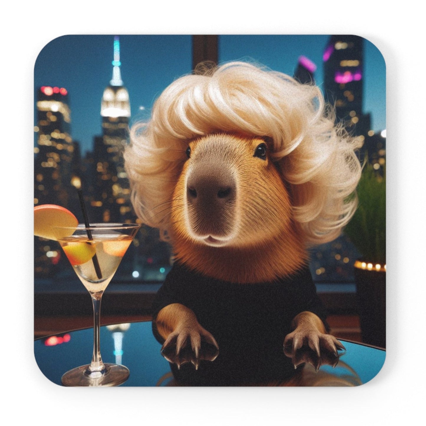 Cork Back Coaster - capybara blonde