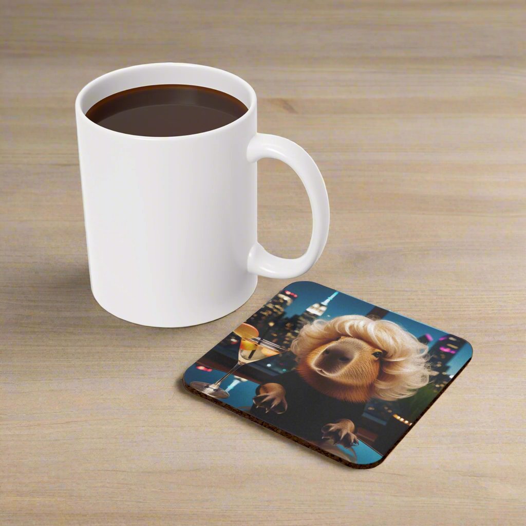 Cork Back Coaster - capybara blonde