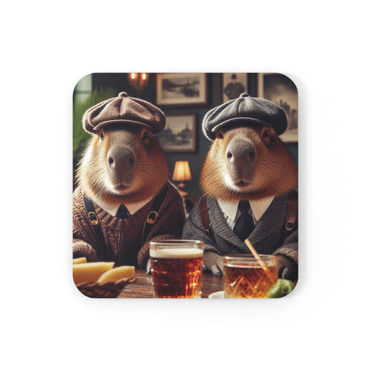 Cork Back Coaster - capybara Peaky Blinders