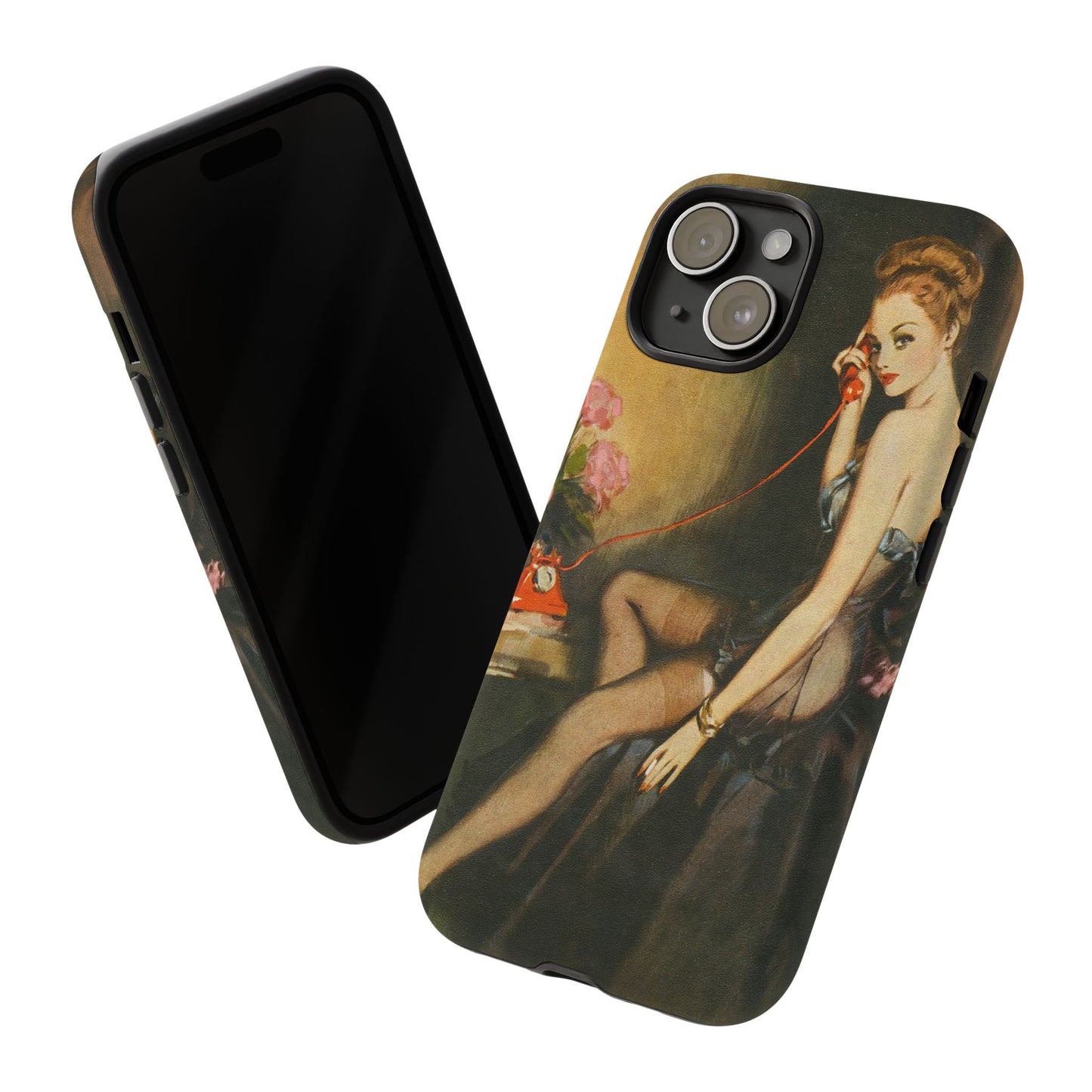 iPhone 15 Case - Pin Up, Black Negligee