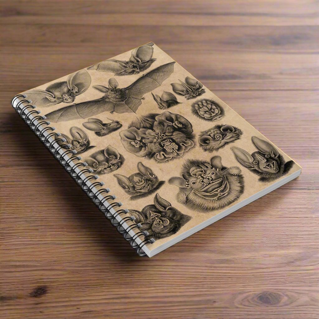 Spiral Notebook - Bat faces