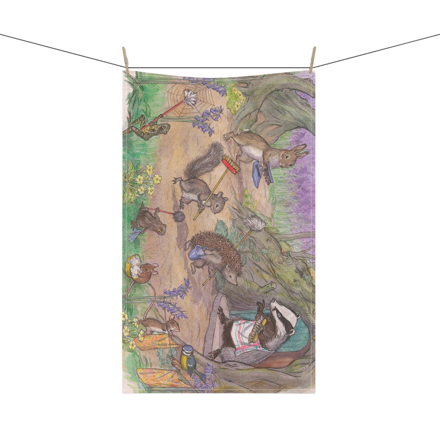 Badger's Spring Clean Tea Towel