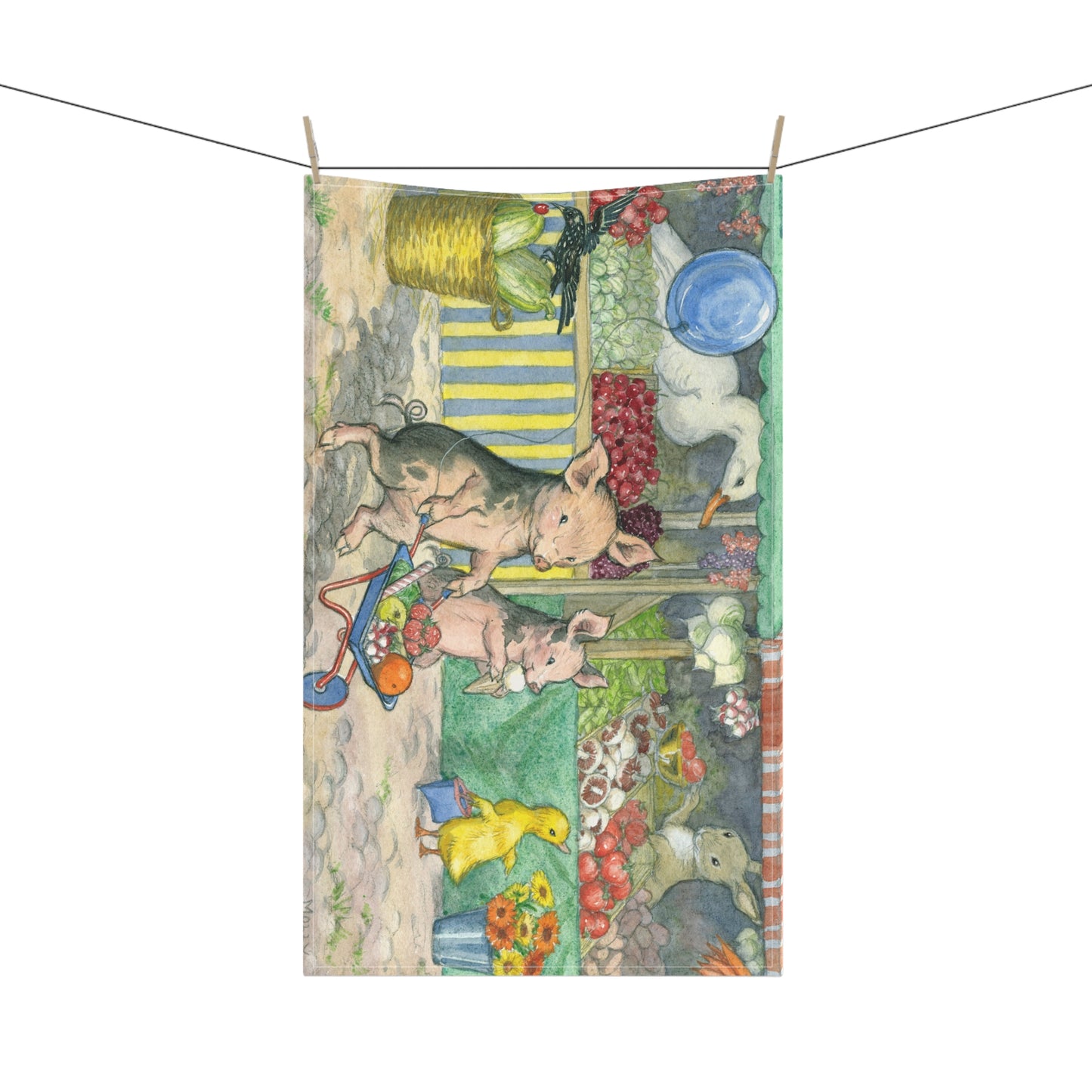 Market Pigs Tea Towel
