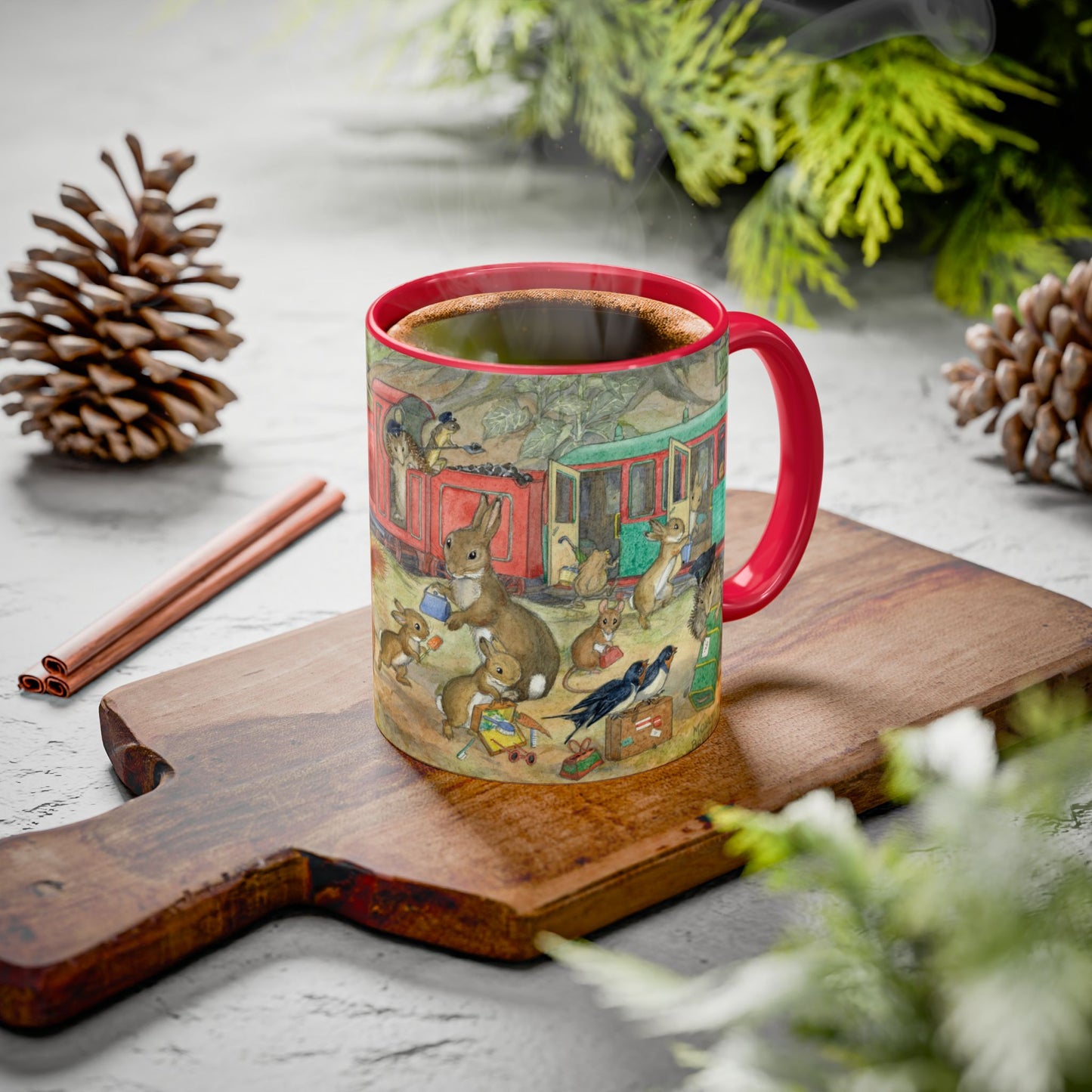 Train Ride Red Mug