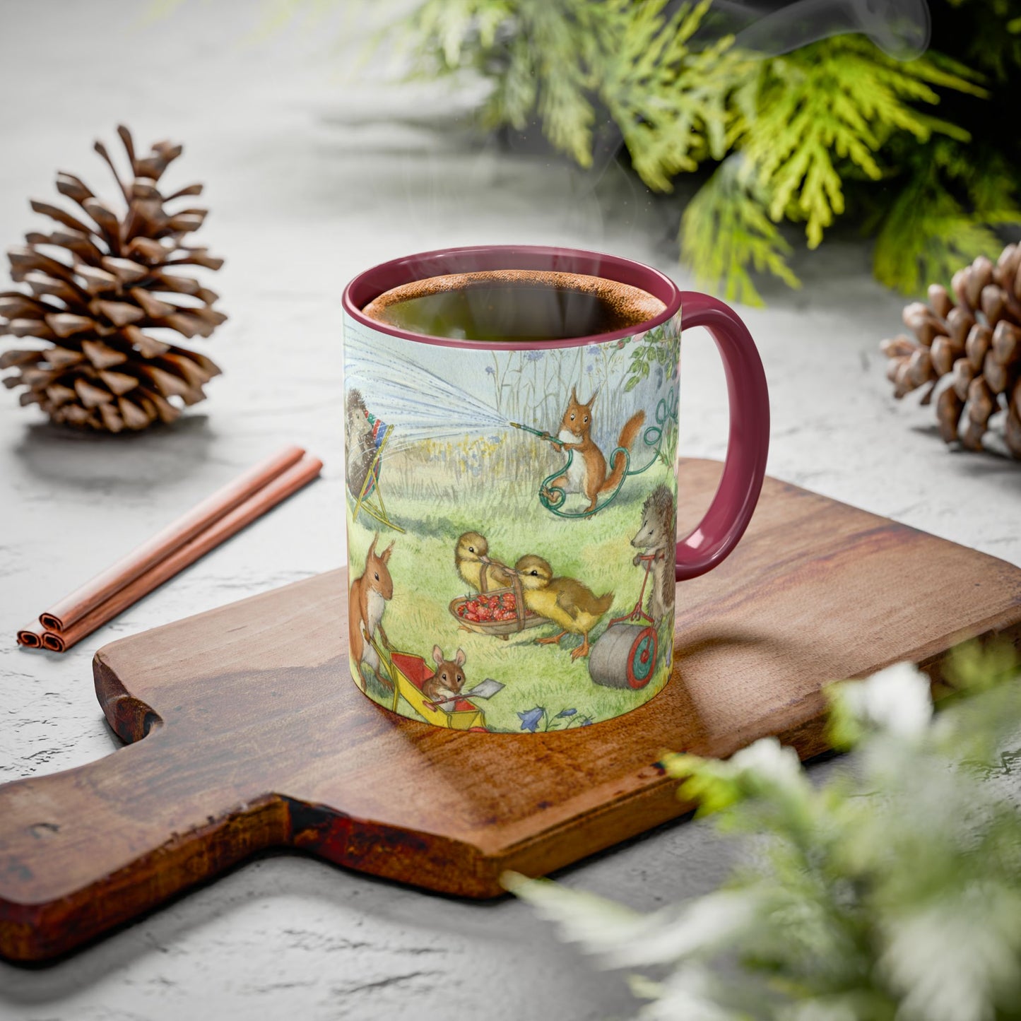 Summer Shower Maroon Mug