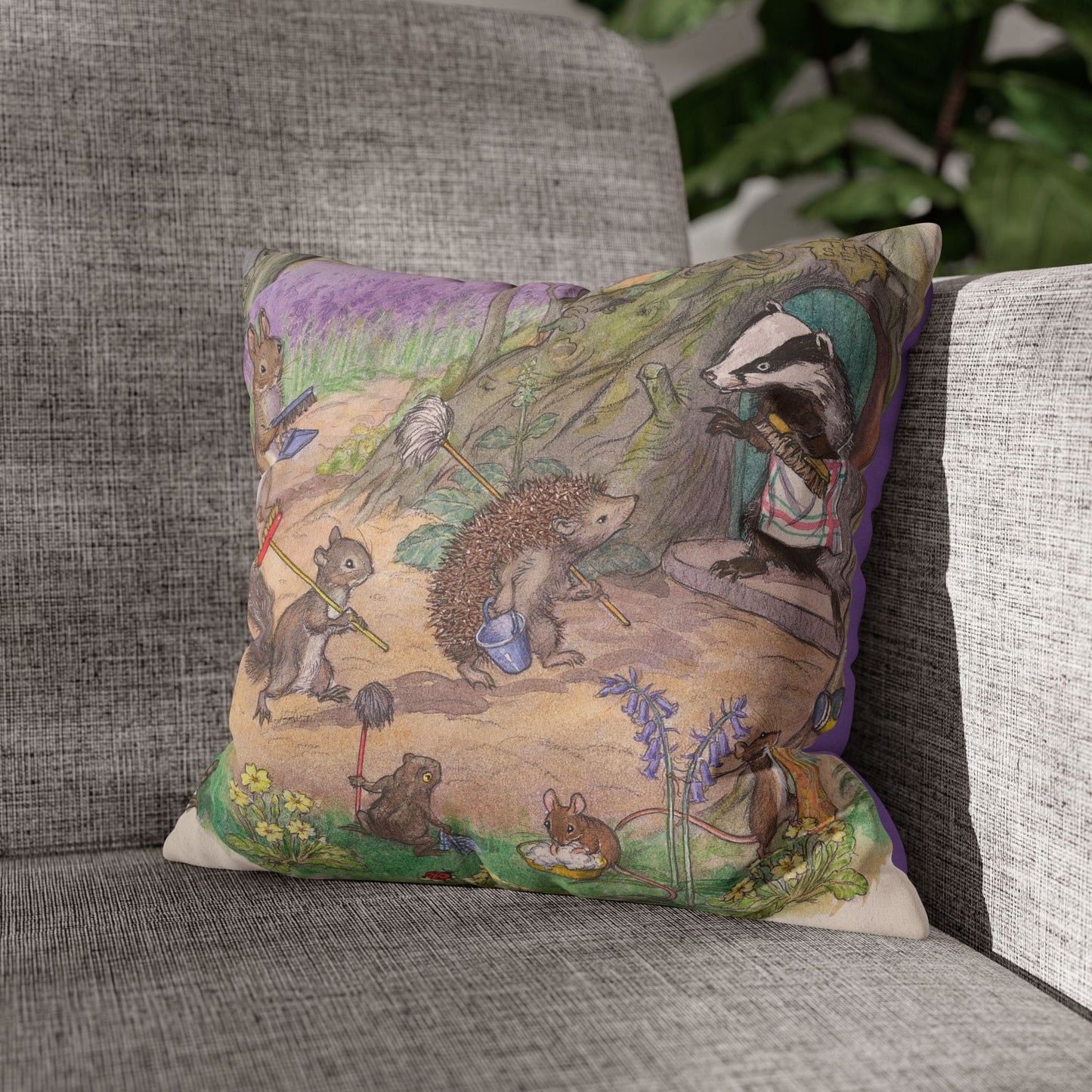 Faux suede pillow - Badger's Spring Clean