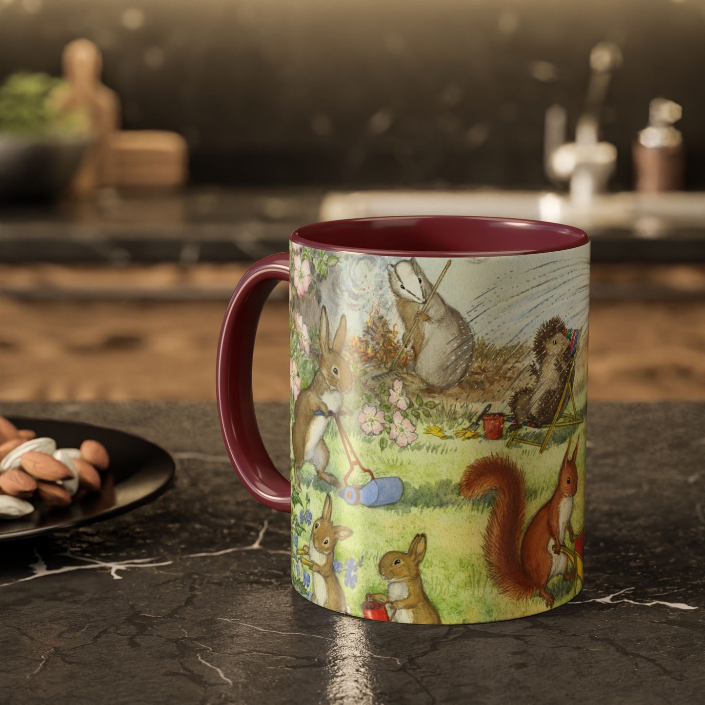 Summer Shower Maroon Mug
