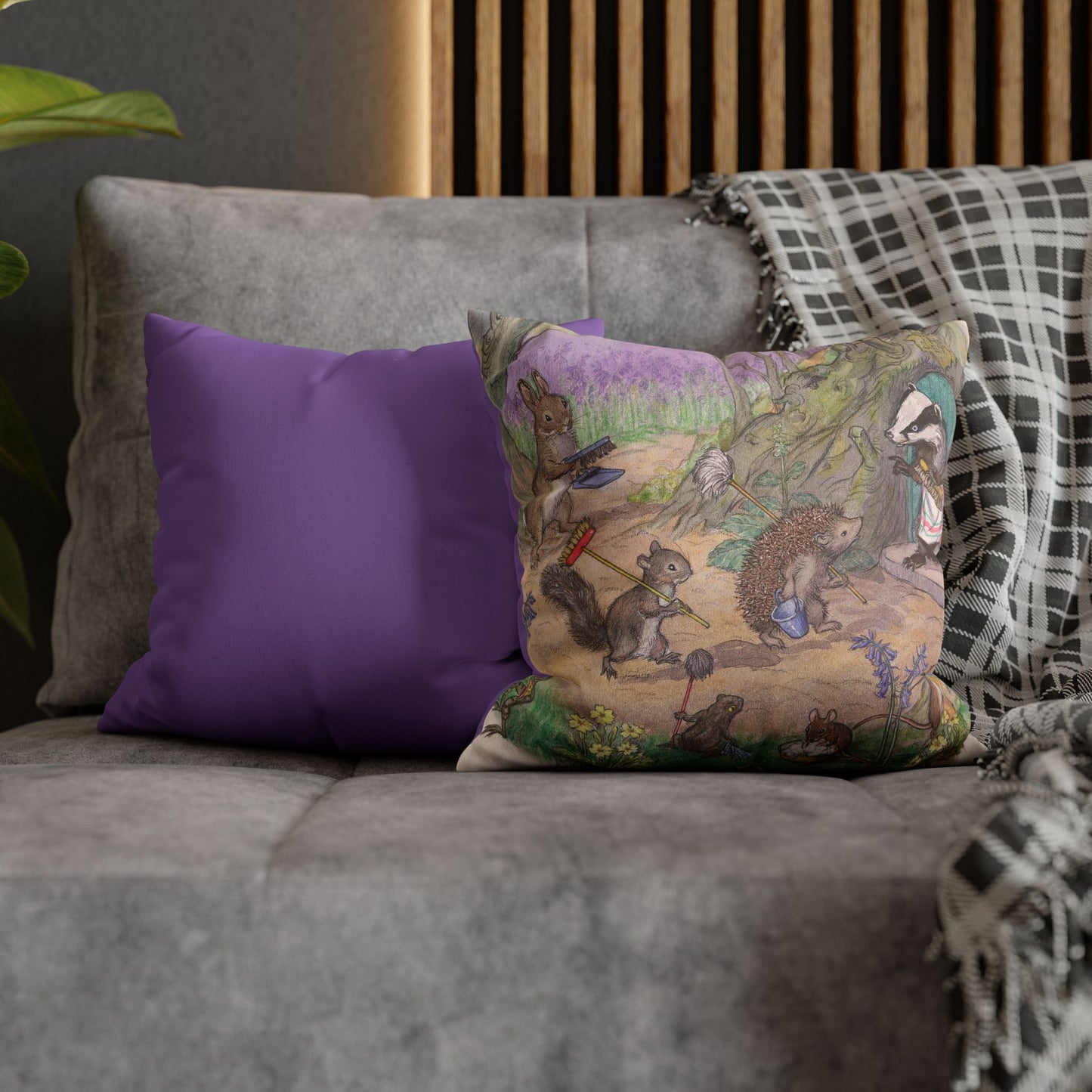 Faux suede pillow - Badger's Spring Clean