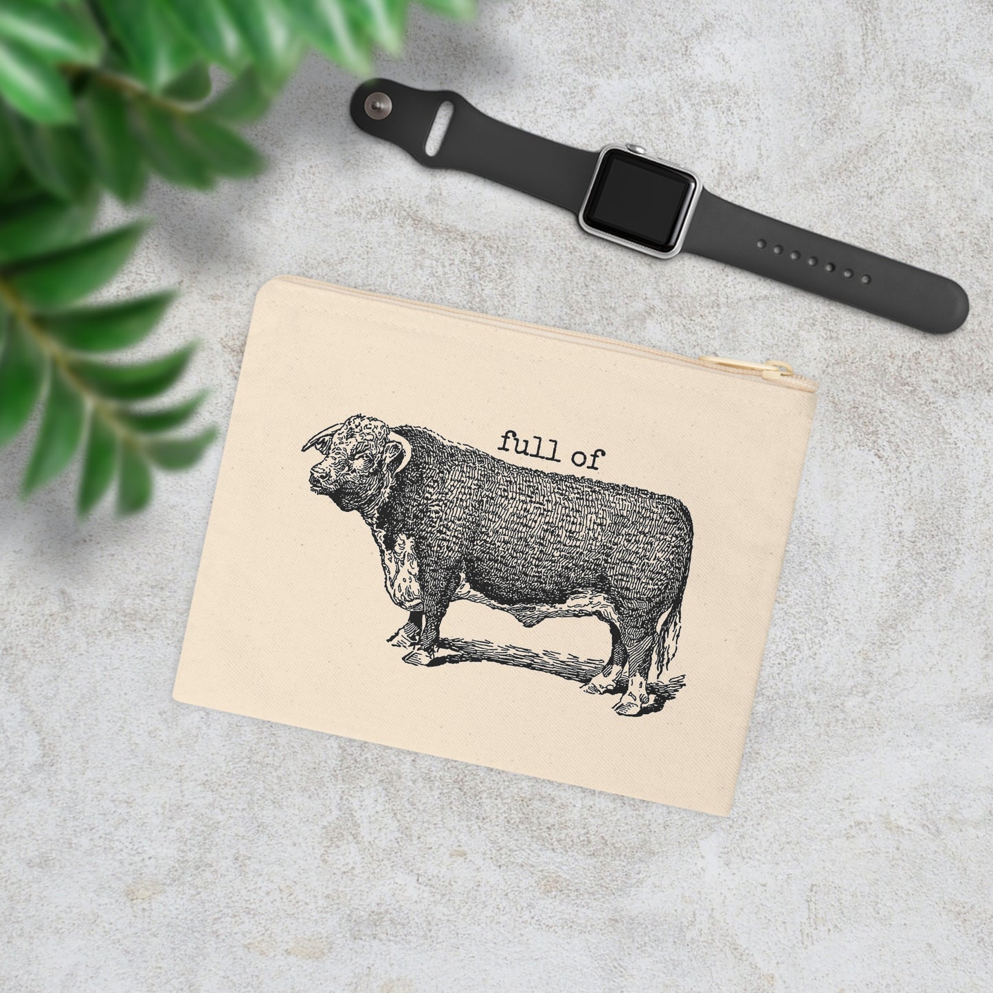 Canvas zip bag - full of bull
