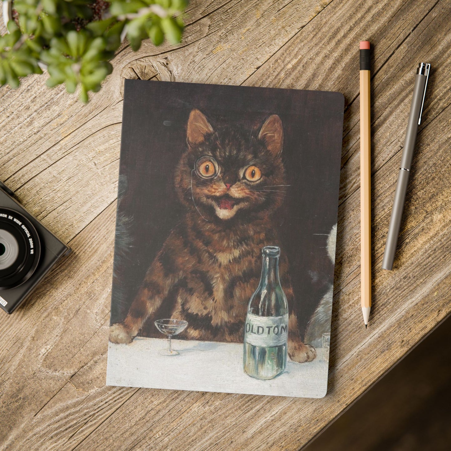 Softcover Journal - vintage smoking and drinking cats
