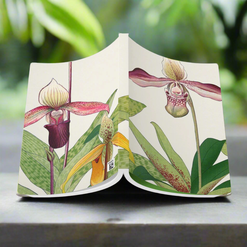 orchid slipper flower floral notebook journal journaling softcover nature animal lover woman
