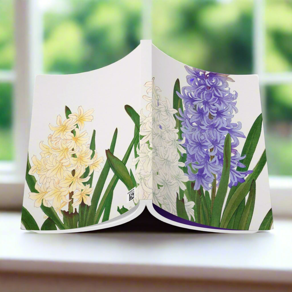 hyacinth flower floral notebook journal softcover vintage illustration journaling