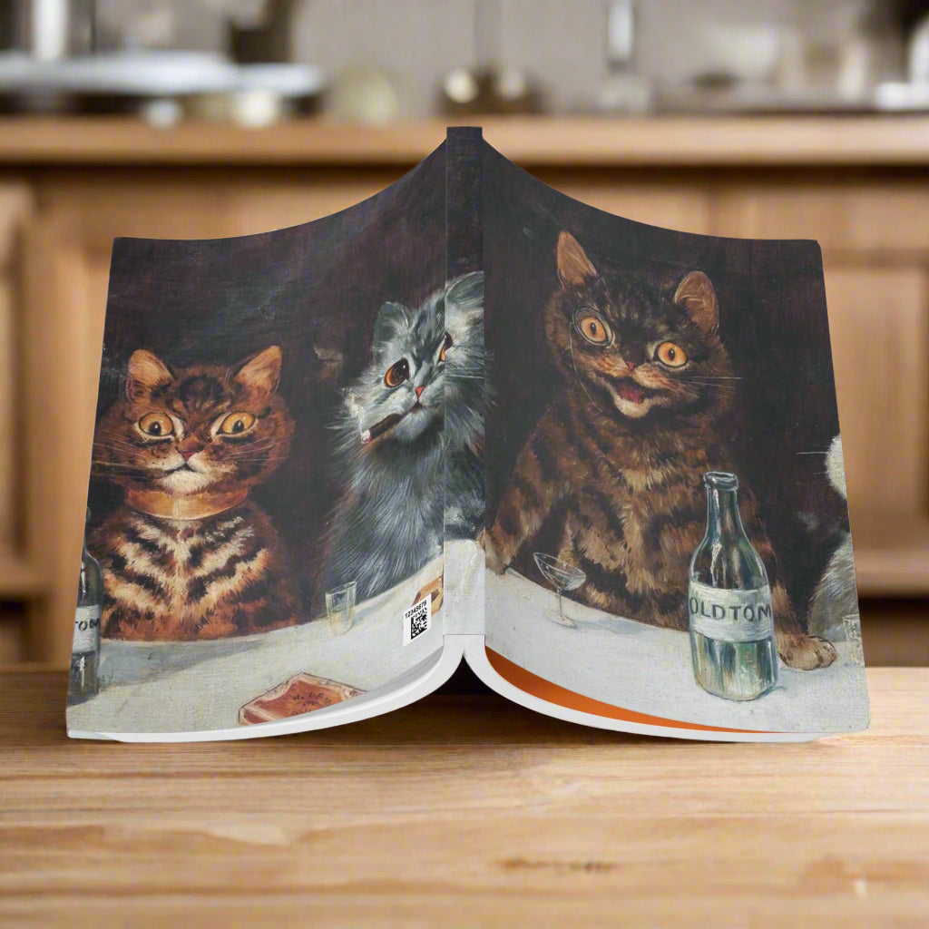 Softcover Journal - vintage smoking and drinking cats