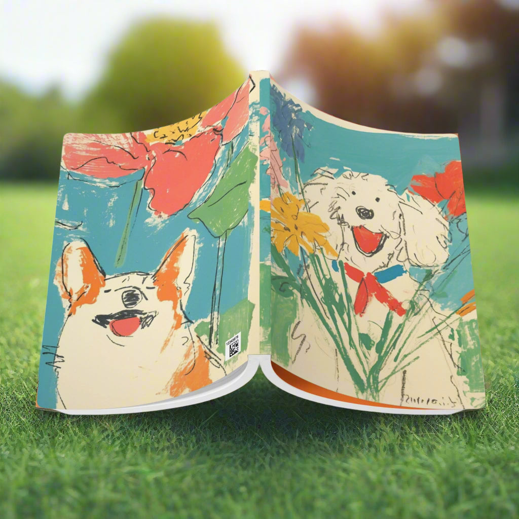 dog fur baby notebook journal lined paper dog drawing art journaling pretty quirky