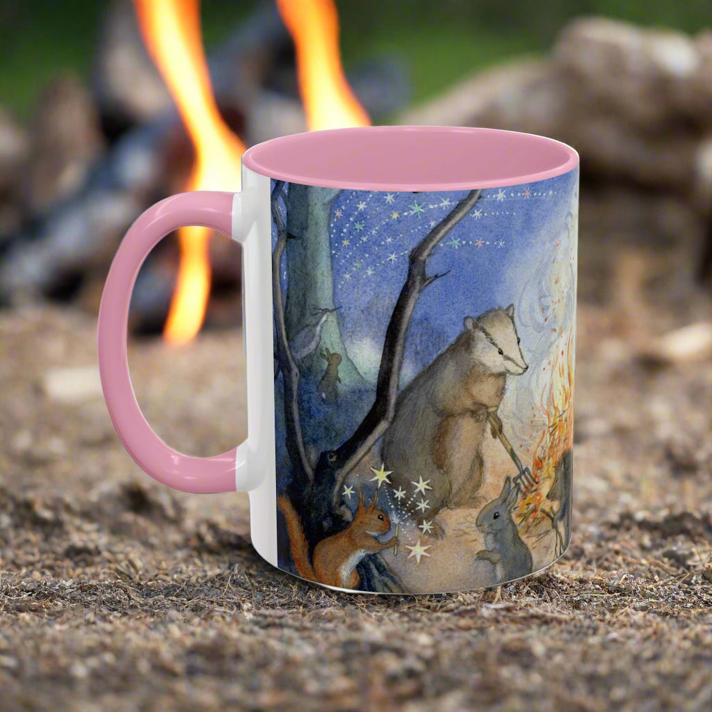woodland animal lover mug coffee tea badger squirrel rabbit bunny whimsical enchanting Molly Brett