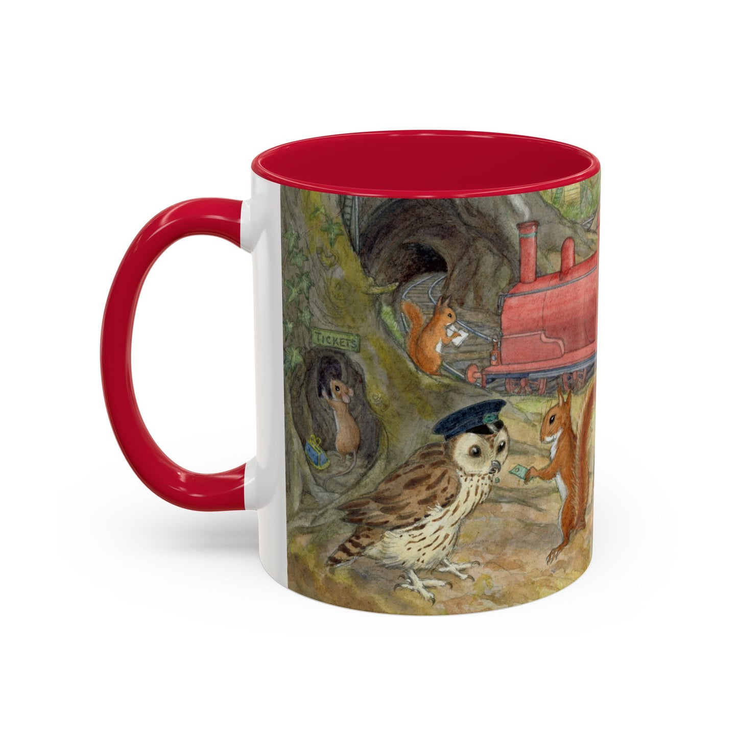 Train Ride Red Mug