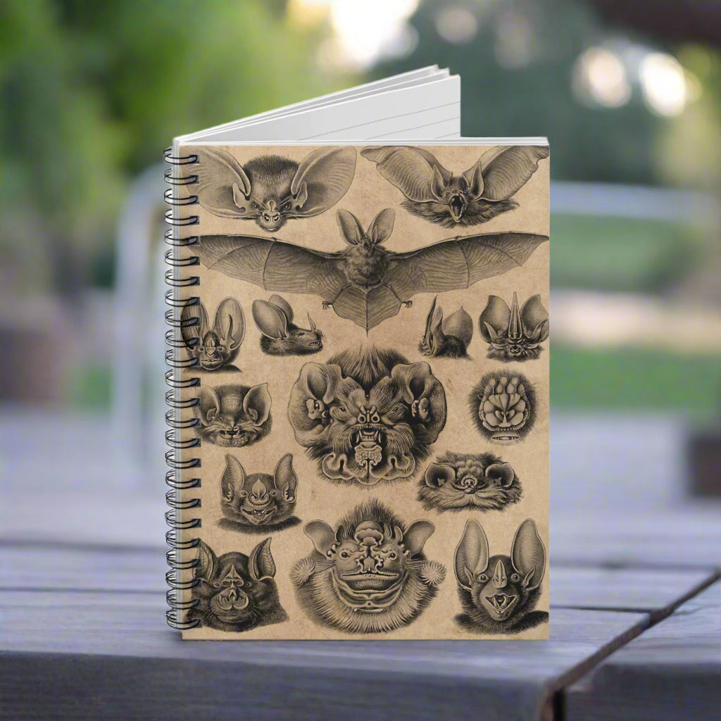 Spiral Notebook - Bat faces